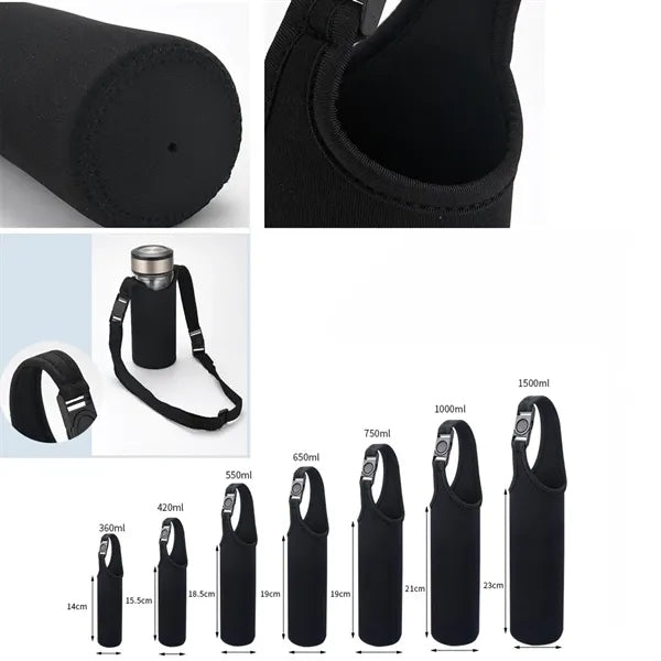 Portable Neoprene Water Bottle Sleeve with Carrying Handle