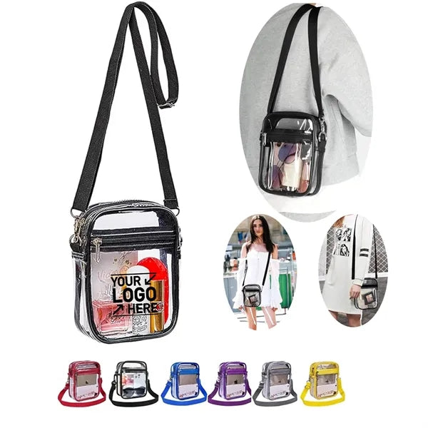 Clear PVC Stadium Approved Crossbody Purse Messenger Bag