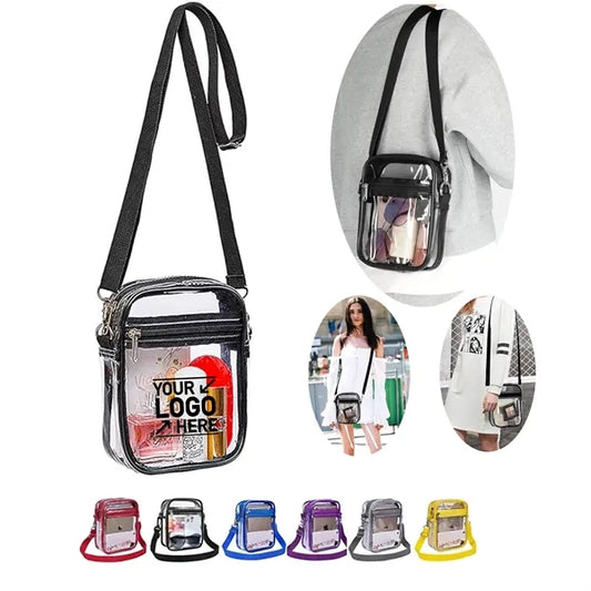 Clear PVC Stadium Approved Crossbody Purse Messenger Bag