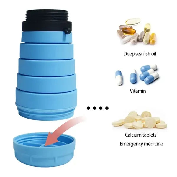 25 Oz Foldable Silicone Collapsible Storage Water Bottle