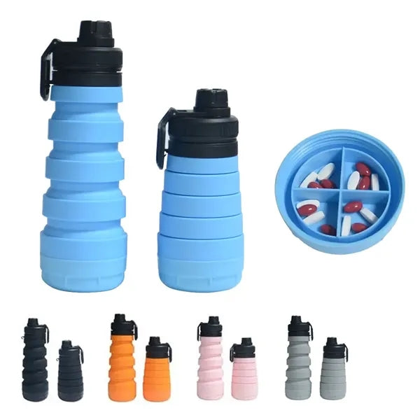 25 Oz Foldable Silicone Collapsible Storage Water Bottle