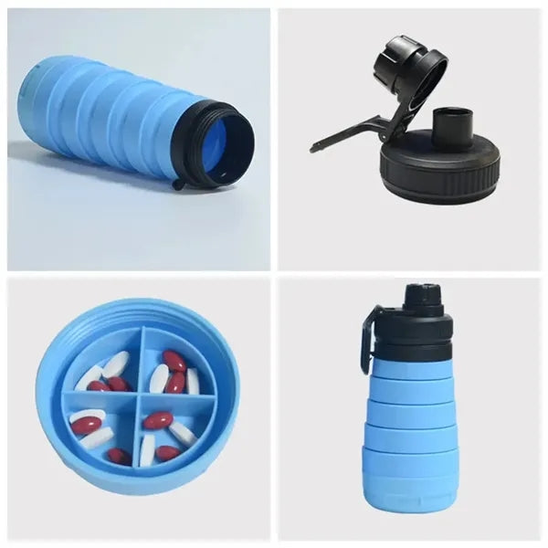 25 Oz Foldable Silicone Collapsible Storage Water Bottle