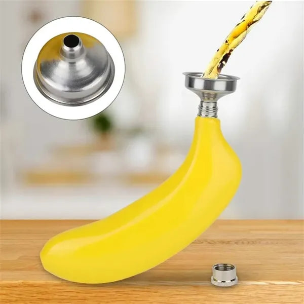 5oz Stainless Steel Banana Shaped Hip Flask