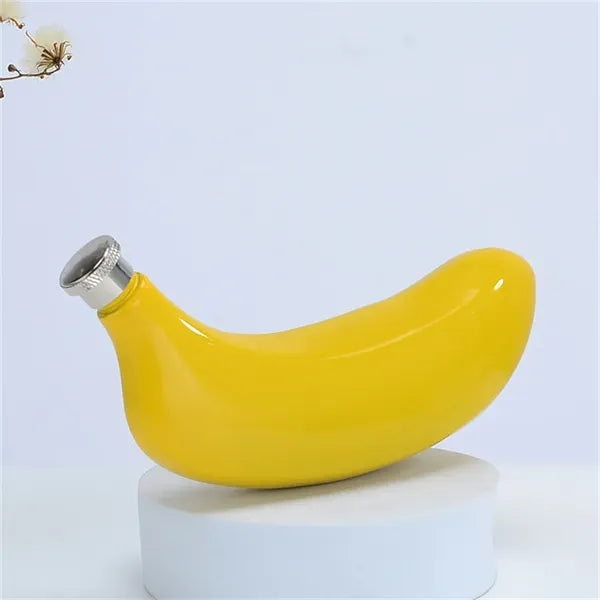 5oz Stainless Steel Banana Shaped Hip Flask