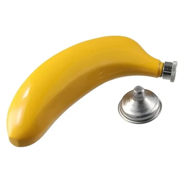 5oz Stainless Steel Banana Shaped Hip Flask