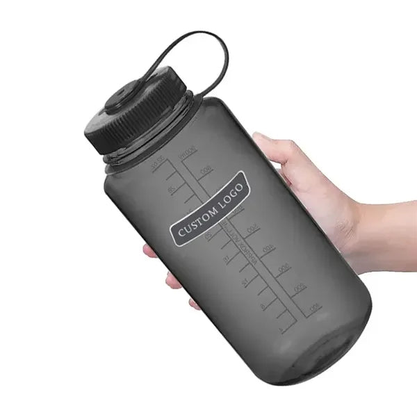 32 OZ BPA Free Plastic Water Bottle With Tethered Screwed-on