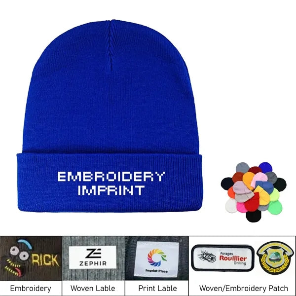 Embroidery Knitted Beanie Hat