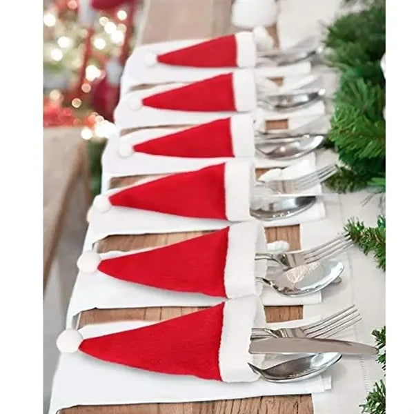 Christmas Mini Santa Hat Cutlery Set Holders