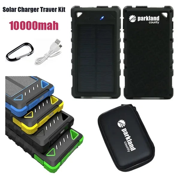 10000mAh Dual-USB Solar Power Bank Traver Kit
