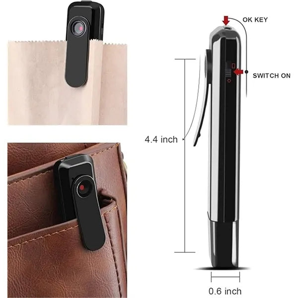 1080P HD Wearable Mini Hidden Pen Camera Portable Pocket