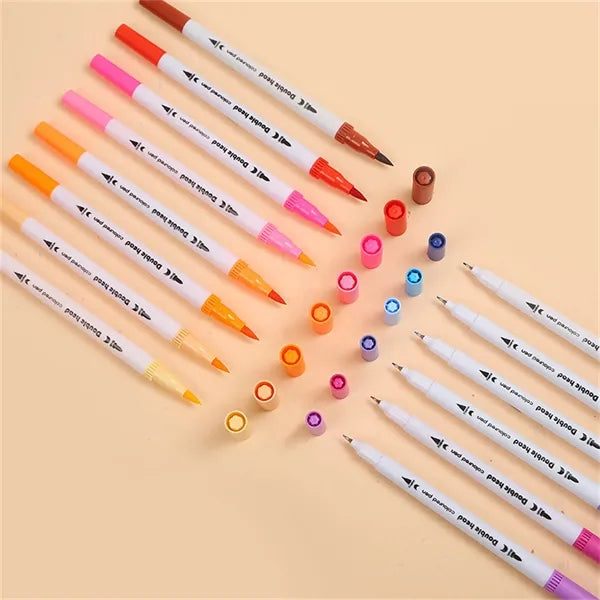 24 Colors Dual Tip Acrylic Paint Pens For Rock Paintin