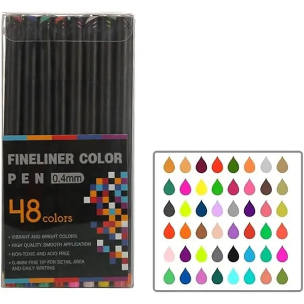 Watercolor Superfine Markers 48 Colors Brightly