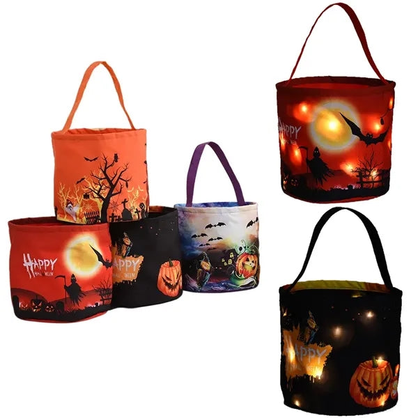 LED Glow Halloween Basket Candy Bucket