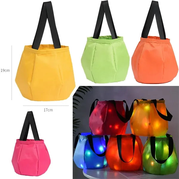 LED Glow Halloween Basket Candy Bucket
