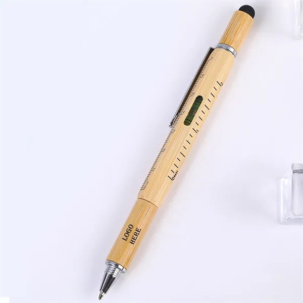 6 in 1 Multi-Function Bamboo Stylus Tool BallPen