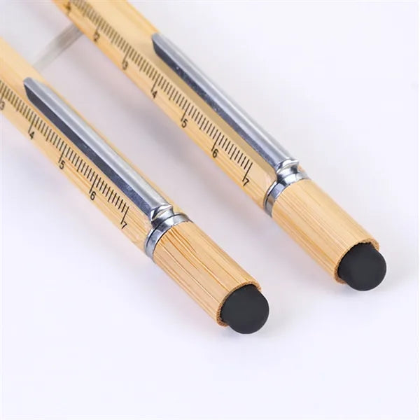 6 in 1 Multi-Function Bamboo Stylus Tool BallPen