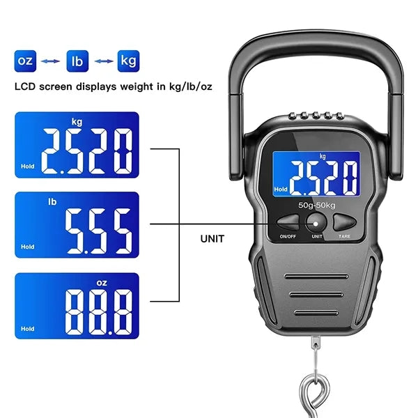 110lb/50kg Luggage Scale Digital With Measuring Tape