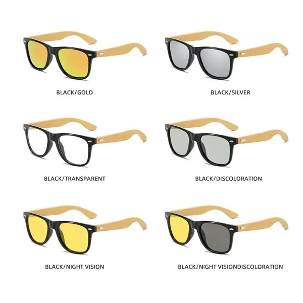 Bamboo Wooden Polarized Retro UV Protected Unisex Sunglasses
