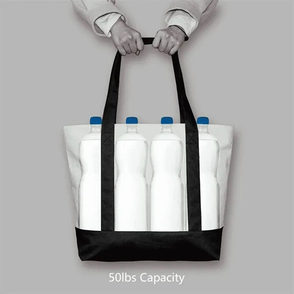 Daily Stylish Canvas Tote Bag With An External Pocket