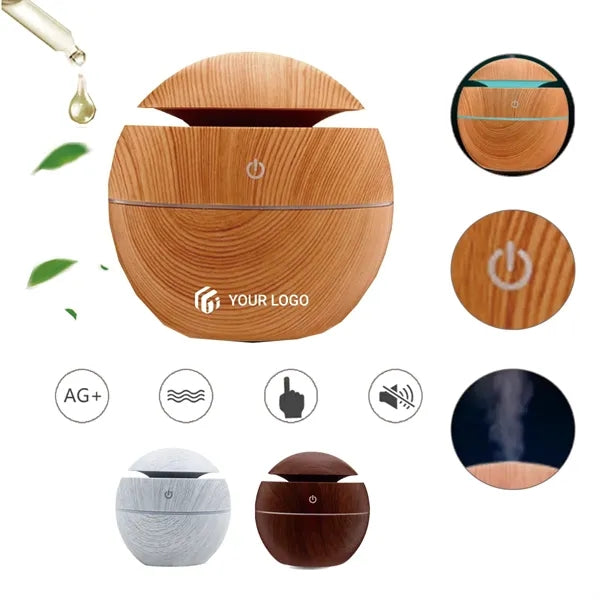 Portable Quiet Wood Grain Mini Essential Oil Diffuser