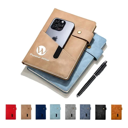 A5 Thick Lined Notebook Journal with Elastic Front Pocket