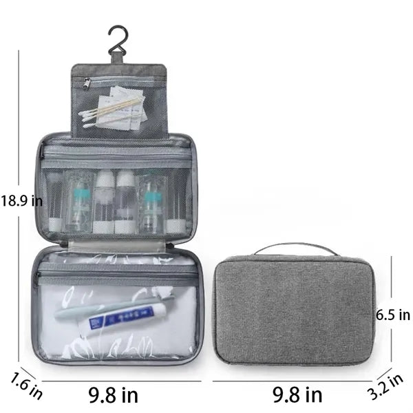 Foldable Hanging Multiple Compartment Toiletry Cosmetic Bag