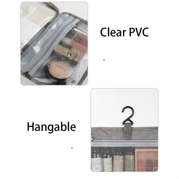 Foldable Hanging Multiple Compartment Toiletry Cosmetic Bag