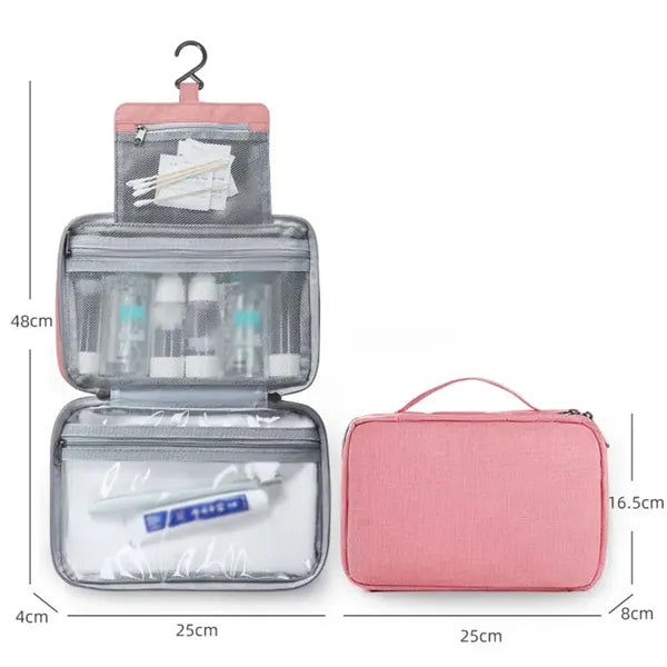 Foldable Hanging Multiple Compartment Toiletry Cosmetic Bag