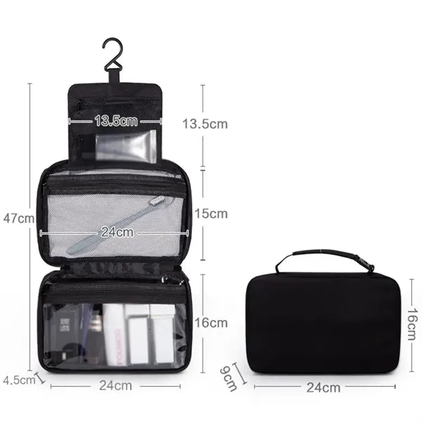Foldable Hanging Multiple Compartment Toiletry Cosmetic Bag