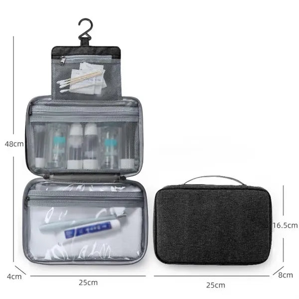 Foldable Hanging Multiple Compartment Toiletry Cosmetic Bag