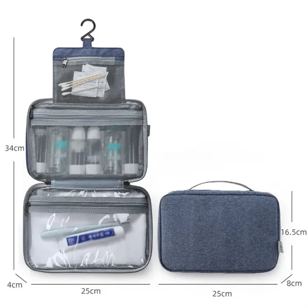Foldable Hanging Multiple Compartment Toiletry Cosmetic Bag