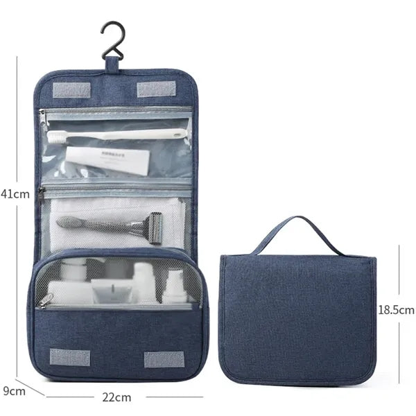 Foldable Hanging Multiple Compartment Toiletry Cosmetic Bag