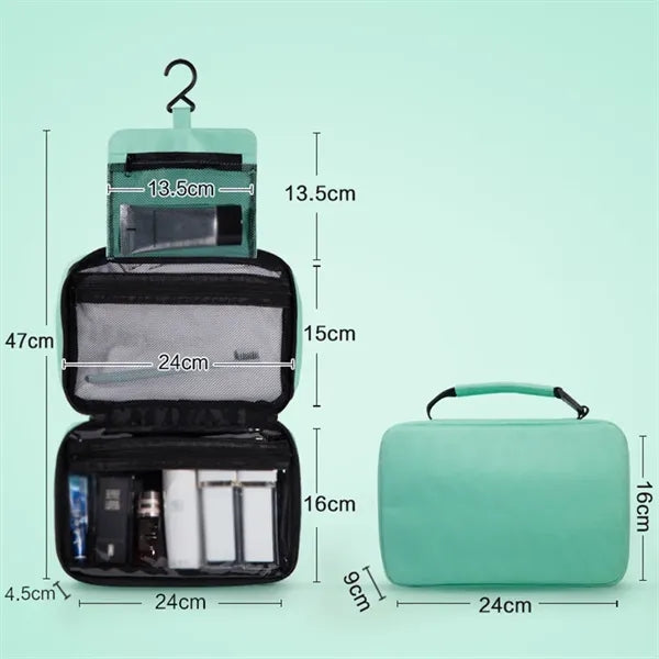 Foldable Hanging Multiple Compartment Toiletry Cosmetic Bag