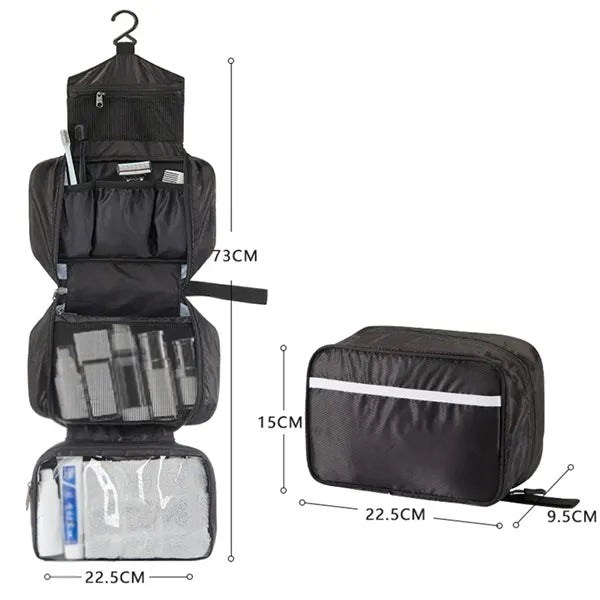 Foldable Hanging Multiple Compartment Toiletry Cosmetic Bag