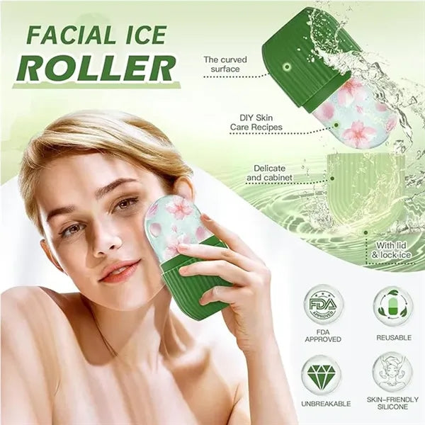 Premium Silicon Leakproof Ice Roller Face Massager