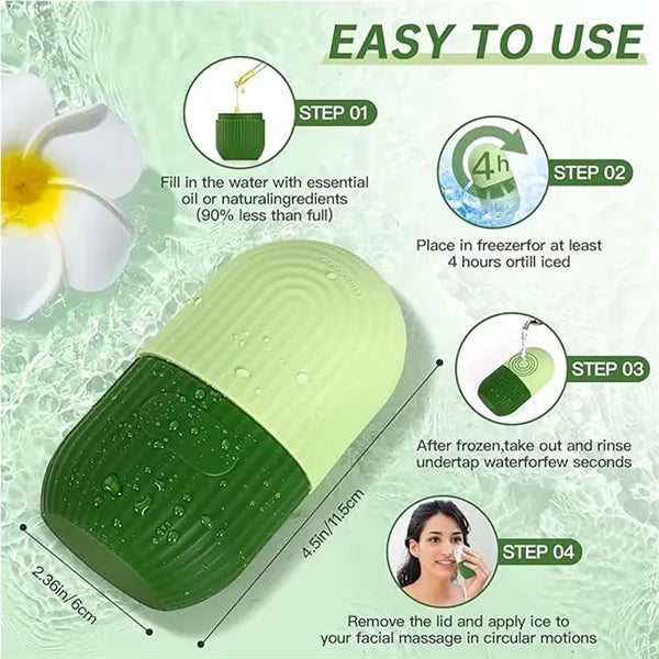 Premium Silicon Leakproof Ice Roller Face Massager