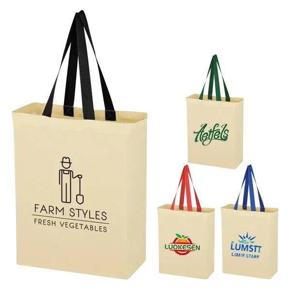 Natural Cotton Canvas Grocery Tote Bag