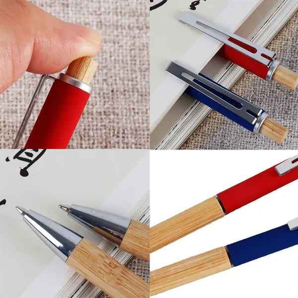Retractable Bamboo Ballpoint Pen Eco-friendly Gifts