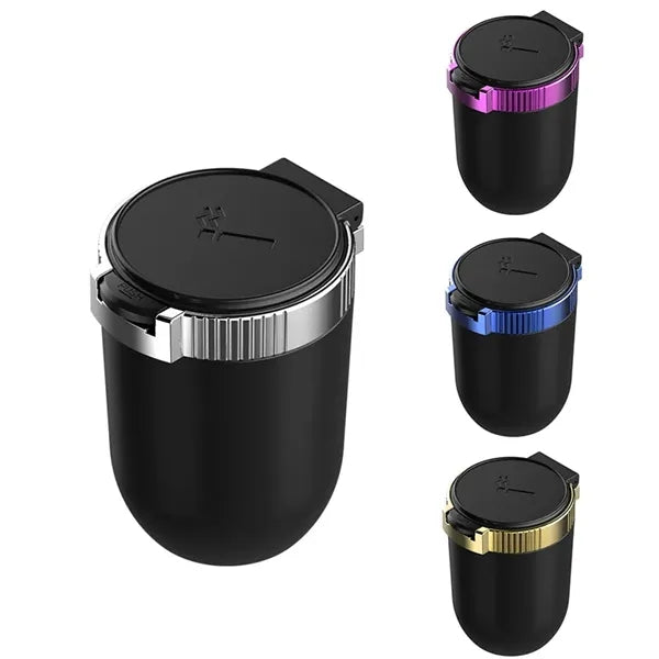Windproof Smokeless Smell Proof Ashtray with Lid LED Light
