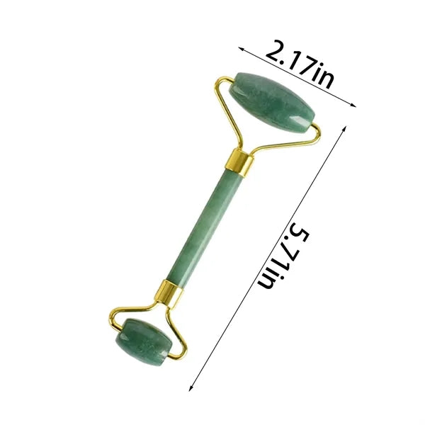 Rose Jade Face Massager Roller Dual-Sided Gua Sha Set Gift