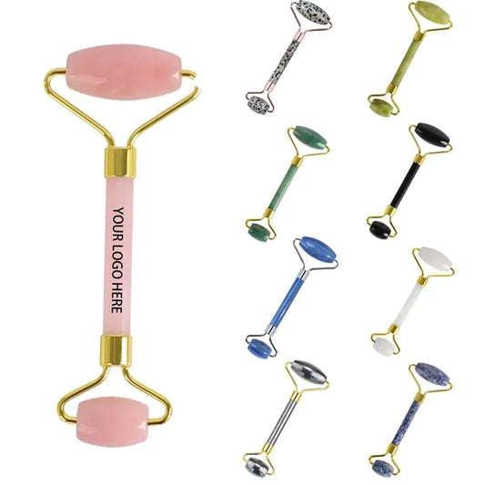 Rose Jade Face Massager Roller Dual-Sided Gua Sha Set Gift