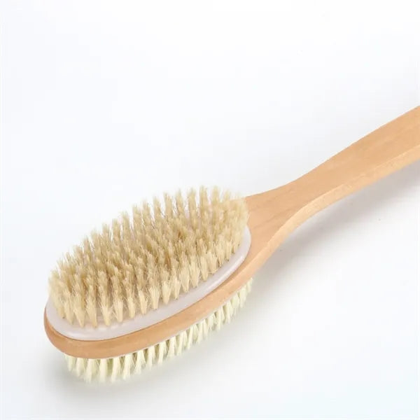 Dual-Sided Bristle Brush Wet Dry Long Handle Scrubber