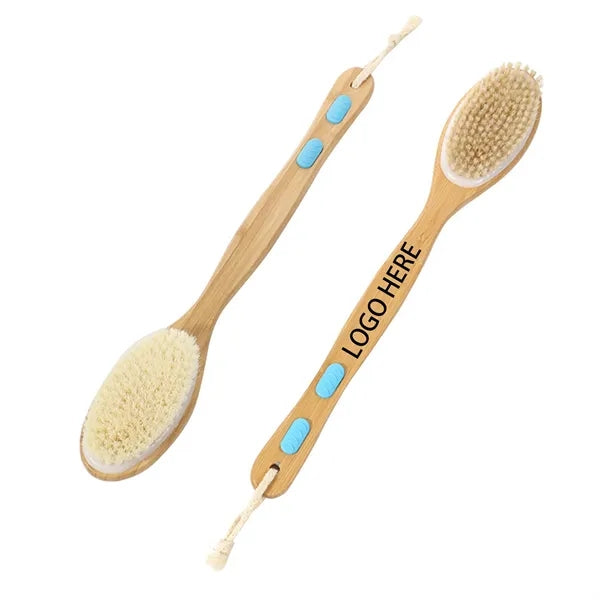 Dual-Sided Bristle Brush Wet Dry Long Handle Scrubber