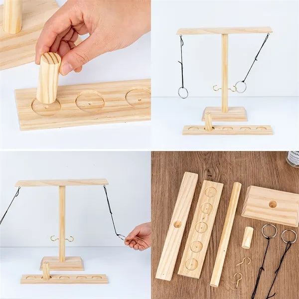 Wooden Ring Toss Games with Hooks Home Gifts