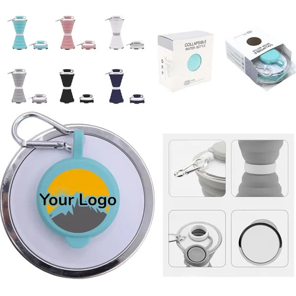 17Oz Silicone Collapsible Water Cup with Carabiner