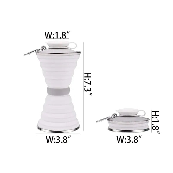 17Oz Silicone Collapsible Water Cup with Carabiner