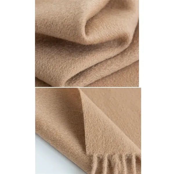 MOQP50PCS 100% Wool Scarf Soft and Warm with Fringed Edges