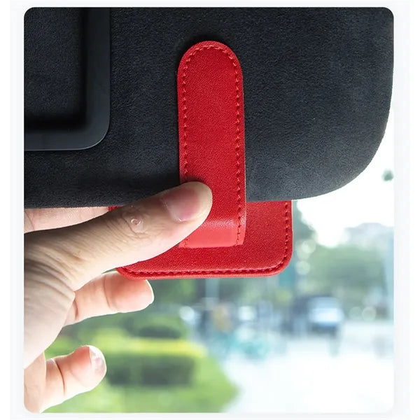 Pu Leather Auto Visor Glasses Storage Magnetic Clip Eyeglass