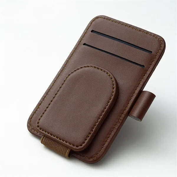 Pu Leather Auto Visor Glasses Storage Magnetic Clip Eyeglass