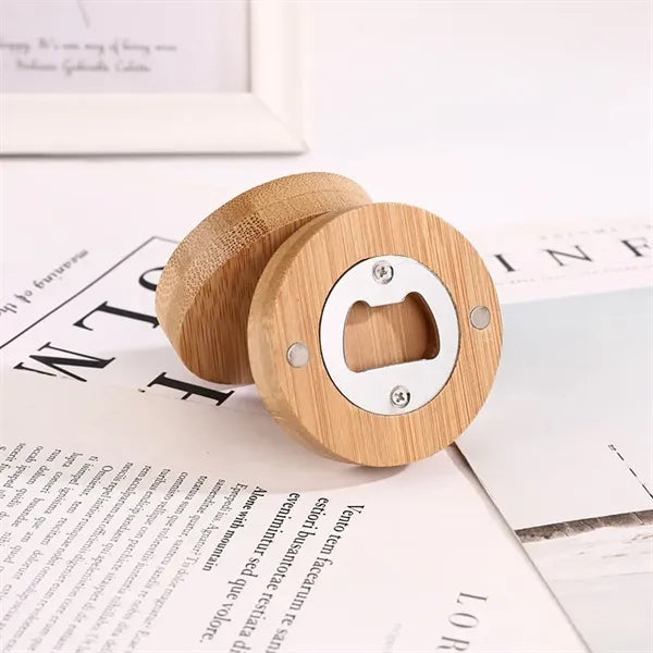 Wooden Round Beer Bottle Opener